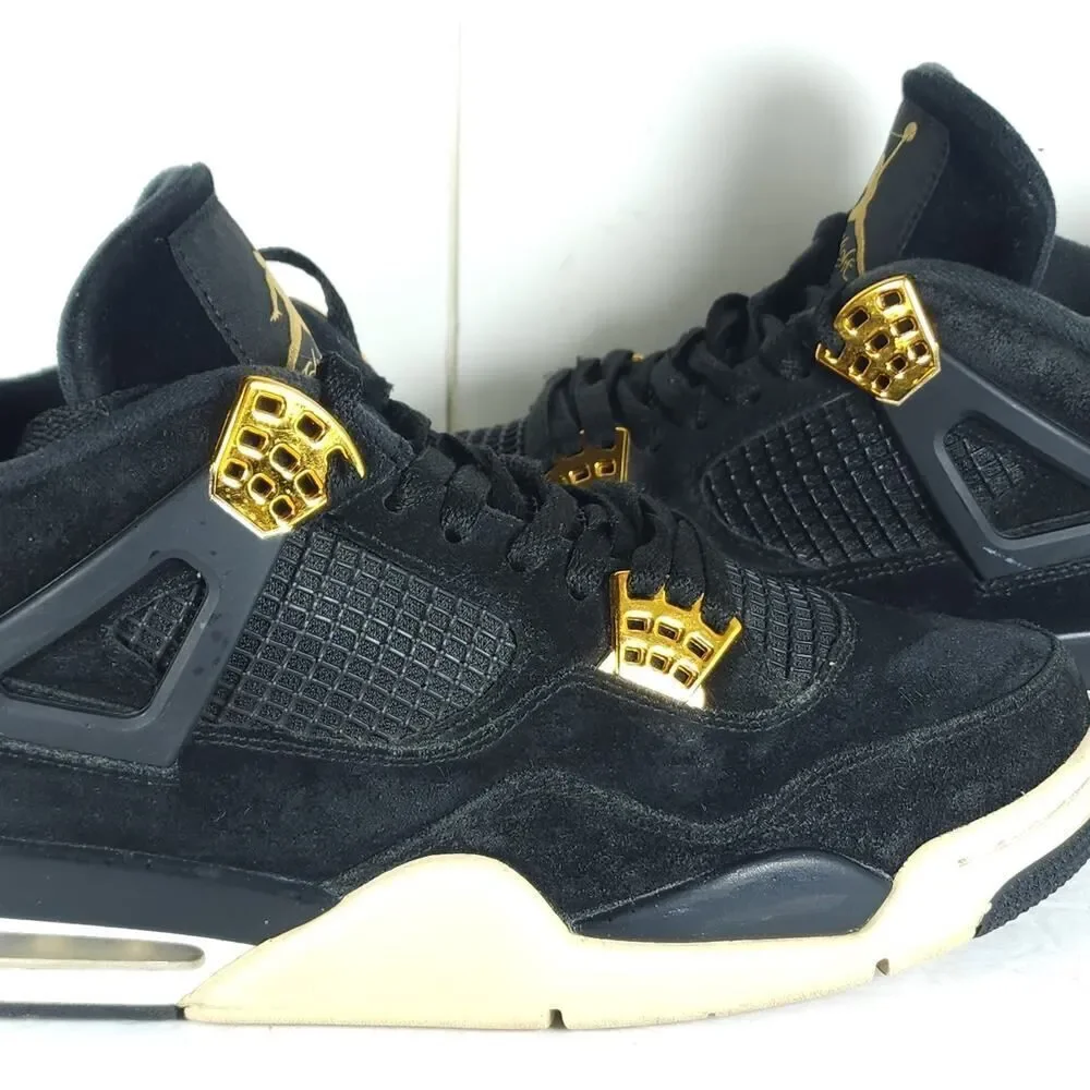 Nike Air Jordan Men’s Retro 4 Royalty 2016 US10,5 Suede Black Athletic Sneakers